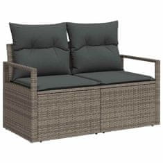 Vidaxl Vrtna sedežna garnitura 8 pcs Siva in rjava 100 x 55 x 73 cm