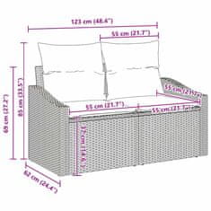 Vidaxl Komplet za jedilnico v vrtu Črna in krem 100 x 55 x 73 cm