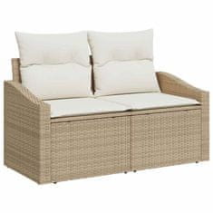 Vidaxl Vrtna sedežna garnitura 9 pcs Bež in smetanova 55 x 55 x 37 cm