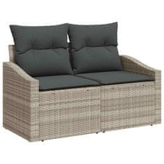 Vidaxl Vrtna sedežna garnitura 9 pcs Svetlo siva 100 x 55 x 73 cm