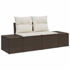 Vidaxl Vrtna sedežna garnitura 7 pcs Rjava in krem 100 x 55 x 73 cm