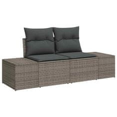 Vidaxl Vrtna sedežna garnitura z blazino 9 pcs Siva 100 x 55 x 73 cm
