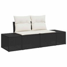 Vidaxl Komplet za jedilnico v vrtu 9 pcs Črna in krem 100 x 55 x 73 cm
