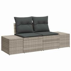 Vidaxl Vrtna sedežna garnitura 9 pcs Svetlo siva in temno siva