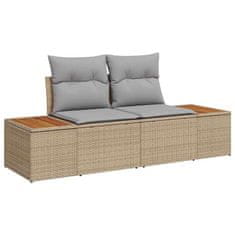 Vidaxl Vrtna sedežna garnitura z blazino 12 pcs Bež Poly ratan