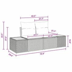 Vidaxl Komplet za jedilnico v vrtu z blazino 9 pcs Črna in rjava