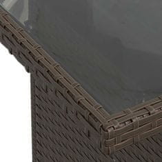 Vidaxl Vrtna sedežna garnitura 9 pcs Rjava in krem 100 x 55 x 73 cm