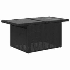 Vidaxl Vrtna sedežna garnitura z blazino 7 pcs Črna Poly ratan