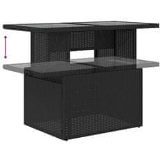 Vidaxl Vrtna sedežna garnitura z blazino 7 pcs Črna Poly ratan