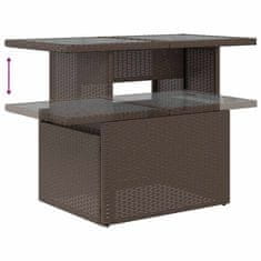 Vidaxl Vrtna sedežna garnitura 9 pcs Rjava 100 x 55 x 73 cm Poly ratan