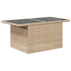 Vidaxl Vrtna sedežna garnitura z blazino 7 pcs Bež Poly ratan