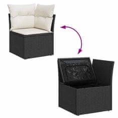Vidaxl Vrtna sedežna garnitura 8 pcs Črna, krema 80 x 80 x 71 cm