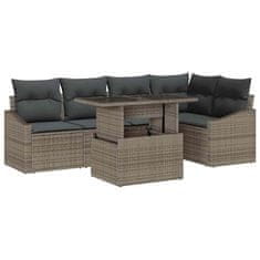 Vidaxl Vrtna sedežna garnitura z blazino 6 pcs Siva 100 x 55 x 73 cm