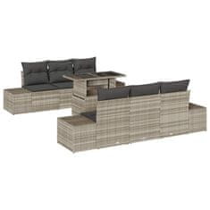 Vidaxl Vrtna sedežna garnitura 7 pcs Svetlo siva in temno siva