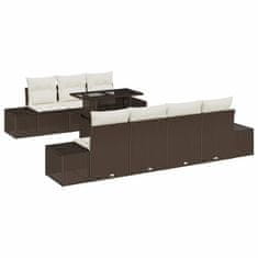 Vidaxl Vrtna sedežna garnitura 8 pcs Rjava in krem 100 x 55 x 73 cm