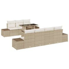 Vidaxl Vrtna sedežna garnitura 8 pcs Bež in smetanova 100 x 55 x 73 cm