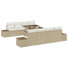Vidaxl Vrtna sedežna garnitura 7 pcs bež in krem 100 x 55 x 73 cm