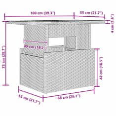 Vidaxl Komplet za jedilnico v vrtu 8 pcs Bež in siva 100 x 55 x 73 cm