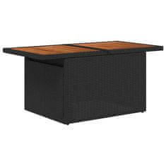 Vidaxl Komplet za jedilnico v vrtu z blazino 6 pcs Črna in rjava