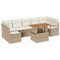 Vidaxl Vrtna sedežna garnitura 8 pcs Bež in smetanova 100 x 55 x 73 cm