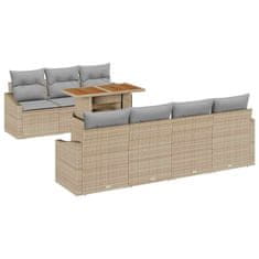 Vidaxl Komplet za jedilnico v vrtu Bež in siva 100 x 55 x 73 cm