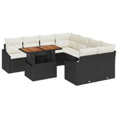 Vidaxl Komplet za jedilnico v vrtu Črna in krem 100 x 55 x 73 cm
