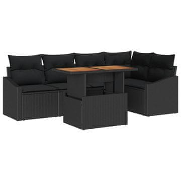 Vidaxl Komplet za jedilnico v vrtu Črna in rjava 100 x 55 x 73 cm