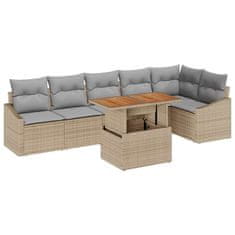 Vidaxl Komplet za jedilnico v vrtu Bež in siva 100 x 55 x 73 cm