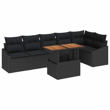Vidaxl Komplet za jedilnico v vrtu Črna in rjava 100 x 55 x 73 cm