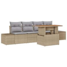 Vidaxl Komplet za jedilnico v vrtu Bež in siva 100 x 55 x 73 cm
