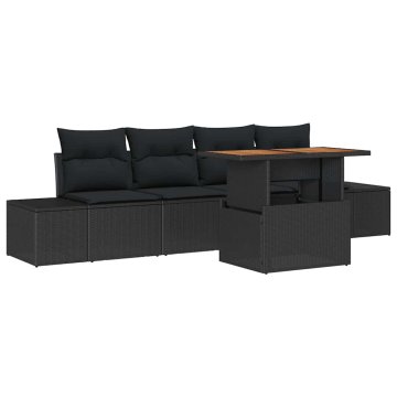 Vidaxl Komplet za jedilnico v vrtu Črna in rjava 100 x 55 x 73 cm