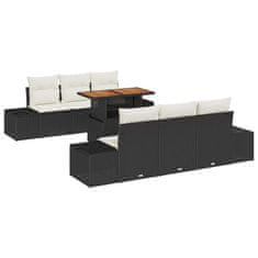 Vidaxl Komplet za jedilnico v vrtu 7 pcs Črna in krem 100 x 55 x 73 cm