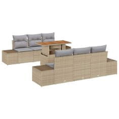 Vidaxl Komplet za jedilnico v vrtu 7 pcs Bež in siva 100 x 55 x 73 cm