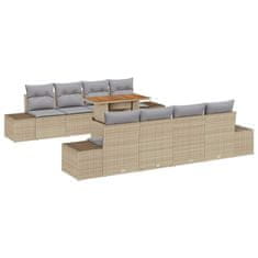 Vidaxl Komplet za jedilnico v vrtu 9 pcs Bež in siva 100 x 55 x 73 cm