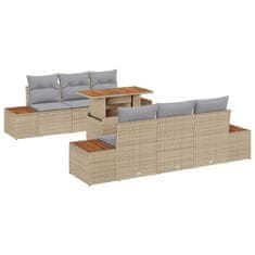 Vidaxl Komplet za jedilnico v vrtu 7 pcs Bež in siva 100 x 55 x 73 cm