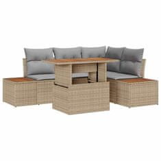 Vidaxl Komplet za jedilnico v vrtu 5 pcs Bež in siva 100 x 55 x 73 cm