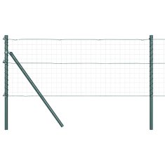 Vidaxl Stbri za ograjo - 52 kosov, zelena, Ø32 mm, 120 cm, galvanizirano jeklo