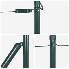 Vidaxl Stbri za ograjo - 52 kosov, zelena, Ø32 mm, 120 cm, galvanizirano jeklo