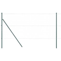 Vidaxl stebri za ograjo, 52 kosov, zeleni, Ø32 mm, 210 cm, galvanizirano jeklo