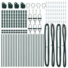 Vidaxl Steber ograje. Drugo 26 pcs Zelena 3.2 x 3.2 x 100 cm Jeklo