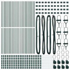 Vidaxl Stbri za ograjo - 52 kosov, zelena, Ø32 mm, 120 cm, galvanizirano jeklo