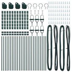 Vidaxl Steber ograje. Drugo 26 pcs Zelena 3.2 x 3.2 x 120 cm Jeklo