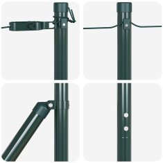 Vidaxl stebri za ograjo, 52 kosov, zeleni, Ø32 mm, 210 cm, galvanizirano jeklo