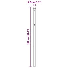 Vidaxl Stbri za ograjo - 52 kosov, zelena, Ø32 mm, 120 cm, galvanizirano jeklo