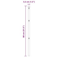 Vidaxl stebri za ograje, 26 kosov Ø32 mm, 80 cm, galvanizirano jeklo