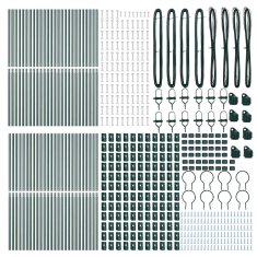Vidaxl stebri za ograjo, 52 kosov, zeleni, Ø32 mm, 210 cm, galvanizirano jeklo
