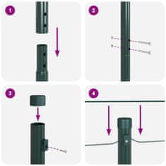 Vidaxl Steber ograje. 26 pcs Zelena 3.2 x 3.2 x 170 cm Jeklo