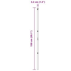 Vidaxl ograja set 52 kosov Ø32 mm 150 cm, pocinkano jeklo