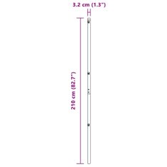 Vidaxl Stebri za ograjo, 26 kosov, sivi, Ø32 mm, 210 cm, cinkano jeklo