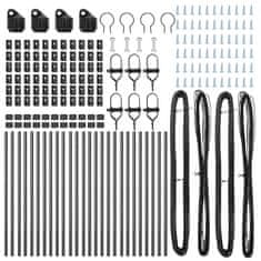 Vidaxl Steber ograje. Drugo 26 pcs Siva 3.2 x 3.2 x 120 cm Jeklo